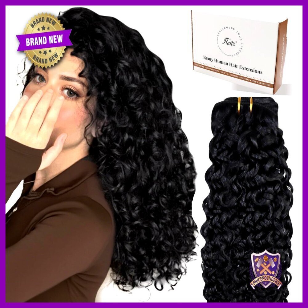 Curly Clip In Hair Extensions Real Human Hair Wavy 16 Inch 7Pcs 120g